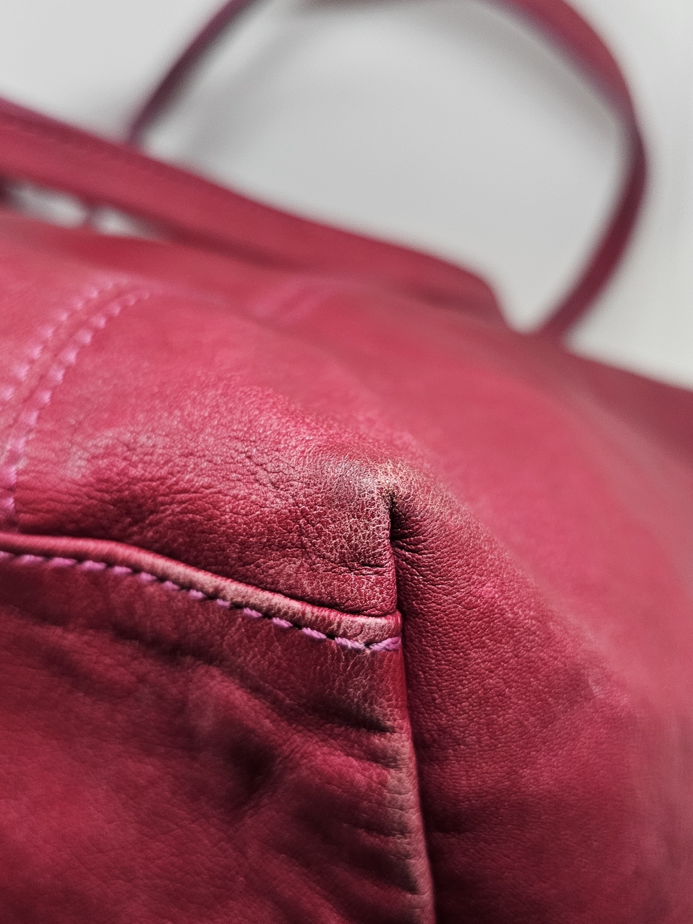 Longchamp Le Pliage Cuir Large Pink Leather Tote - Picture 6 of 16
